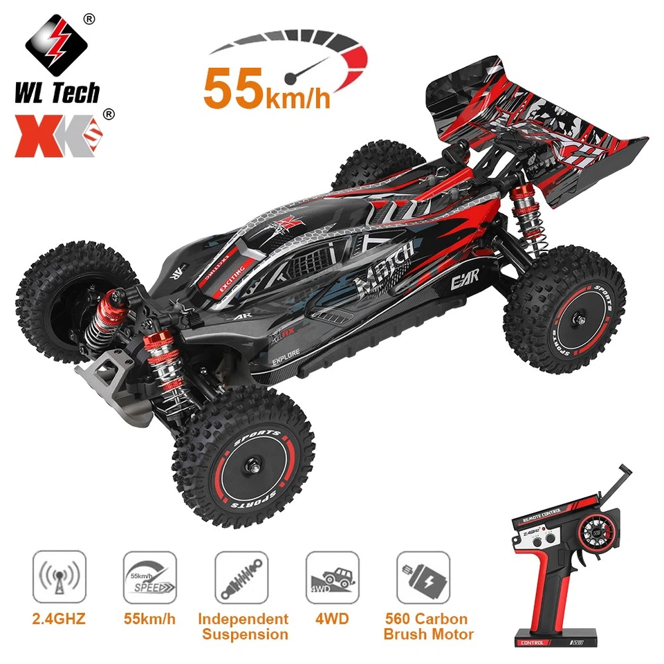 WLtoys XK 124010 RC Racing Car 55KM/H 2.4G High Speed Drift 1/12 4WD RTR Trucks - Bild 2 von 4
