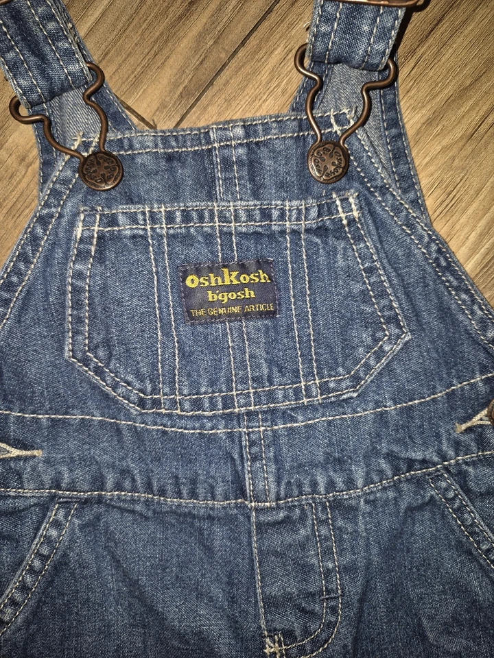 Oshkosh B'Gosh Mono Bebé 3 Meses Azul Jean Vestbak Carpintero Ajustable Foto 2 de 4