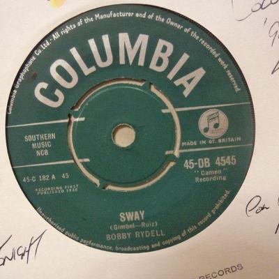 Bobby Rydell(7'' Vinyl 1st Issue)Sway / Groovy Tonight-UK-Ex/VG