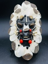 Maschera a parete tribale brasiliano piranha denti osso scala di pesce