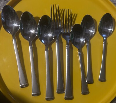 8 Pc Mikasa HARMONY FROST Stainless Mixed 18/10 Flatware Teaspoons Forks Lot