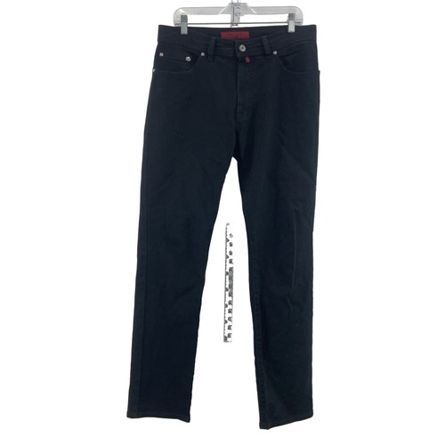 Pierre Cardin Herren Jeans schwarz gerades Bein 33x34 Baumwolle Elasthan gebraucht