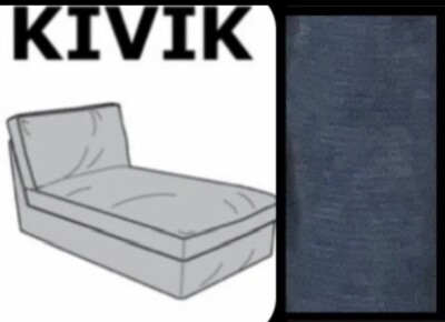 IKEA Kivik Chaise Lounge Ramna Dimpled Med Blue NEW Sofa Section COVER,AddMate!