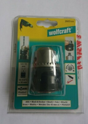 Wolfcraft Schnellspann-Bohrfutter Innengewinde 1,5-13mm 2603000