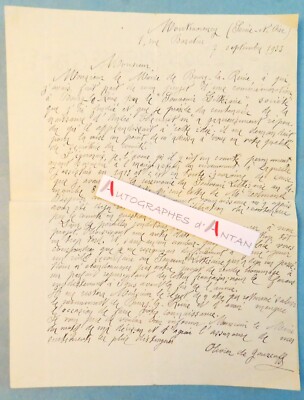 Raymond Poincaré [Président de la République] - Lettre autographe