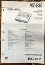 Sony MZ-E30 Mini Disc Player Service Manual Original 