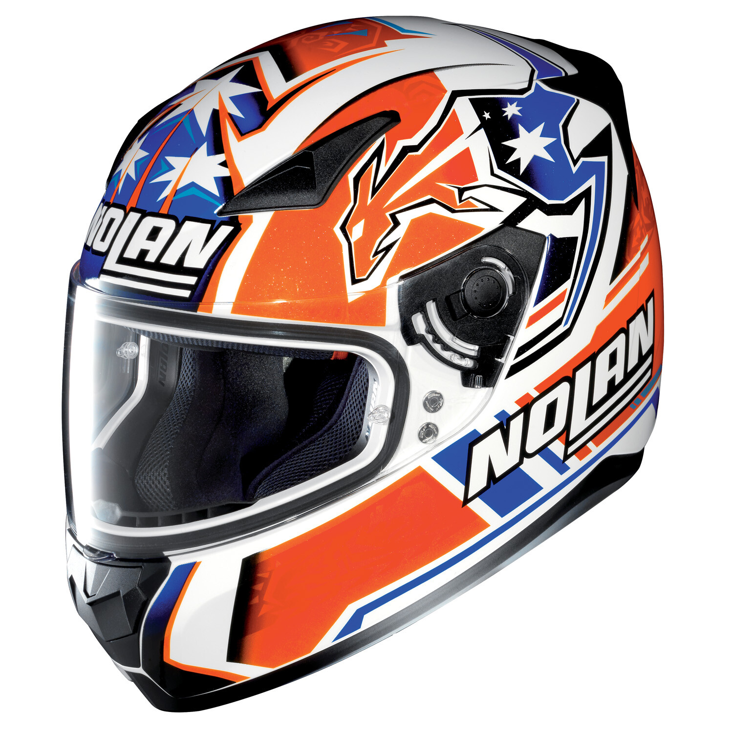 CASCO INTEGRALE NOLAN N60-5 GEMINI REPLICA CASEY STONER METAL WHITE 026 TG. L