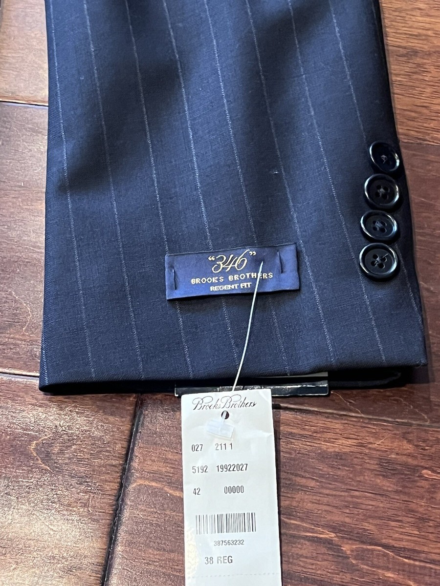 Brooks Brothers 346 Regent Fit Gray Striped Mens 38 Wool Suit Brooks Brothers 346 Regent Fit Gray Striped Mens 38 Wool Suit