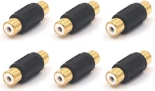 6-Pack Gold Plated RCA Female to RCA Female Coupler,Compatible  
