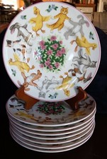 Tiffany Playground 1992 Tiffany  Co. - 7" Plate Cats,Ducks  Bunnies