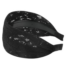 Black Lace Headband for Women, Boho Wide Headbands Thick Headbands with Teeth...