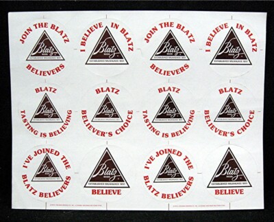 1979 Blatz Beer Sticker Sheet Heileman Brewing Co Old Beer Distributor Stock
