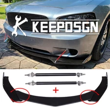 For Dodge Charger Challenger SRT Gloss Front Bumper Lip Splitter Chin Strut Rods