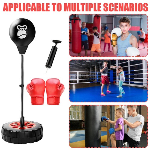 Punching Reflex Boxing Bag With Stand Punching Ball Speed Ball Adjustable Height - Picture 10 of 10