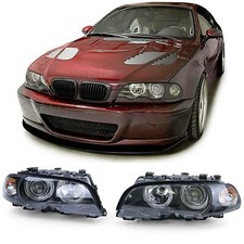 2 Phares Angel Eyes BMW Série 3 E46 Coupé Cabriolet 99-03 Fond Noir look XENON