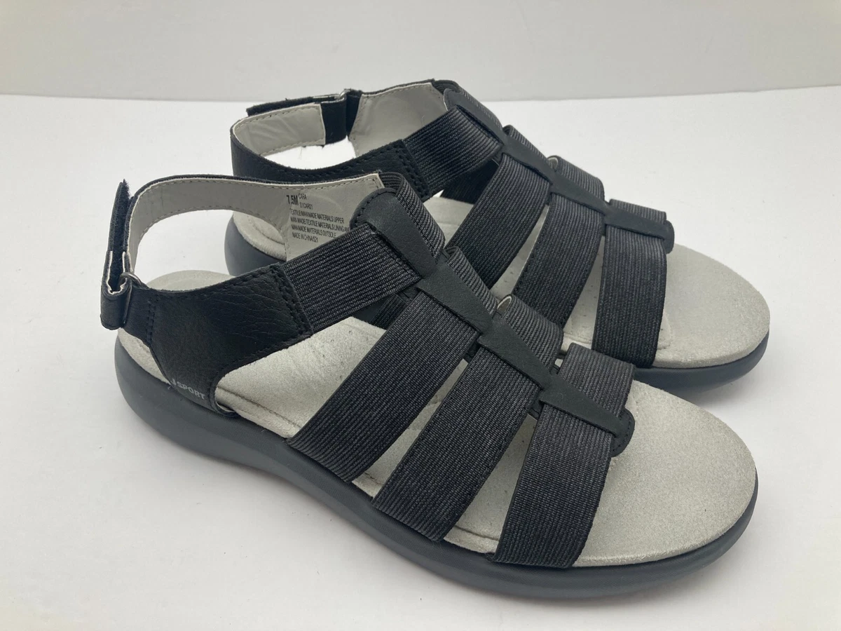 JSport by Jambu Womens Lightweight Cara Sandals Strappy Black Size