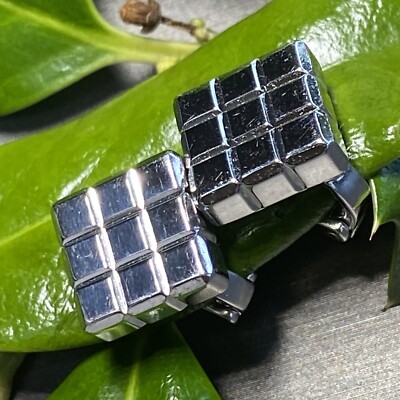 Chopard Ice Cube Vintage Earrings 18K White Gold Estate Fine Jewelry Pre-Owned 