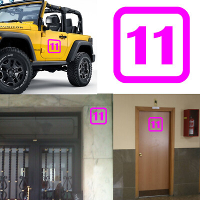 Number 11 Sticker Vinyl Cut, Eleven. Aufkleber Vinyl Ausschnitt Numero 11 v1sq B