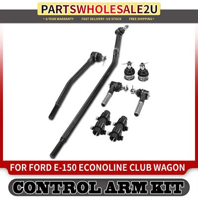 8Pcs Front Tie Rod End Drag Link Ball Joint for Ford E-150 Econoline Club Wagon