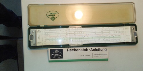 Faber-Castell Rechenschieber Modell 2/82 N Duplex mit Anleitung und Box