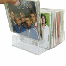 CD DVD Storage Rack Jewel Case Holder Stand Organizer Crystal Clear Shelf Decor