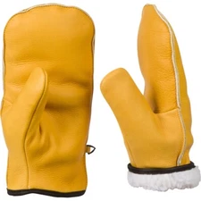 CHOPPER MITTS, TOP-GRAIN COWHIDE LEATHER, ONE PAIR OF SHERPA LINED COLD WEATHER 