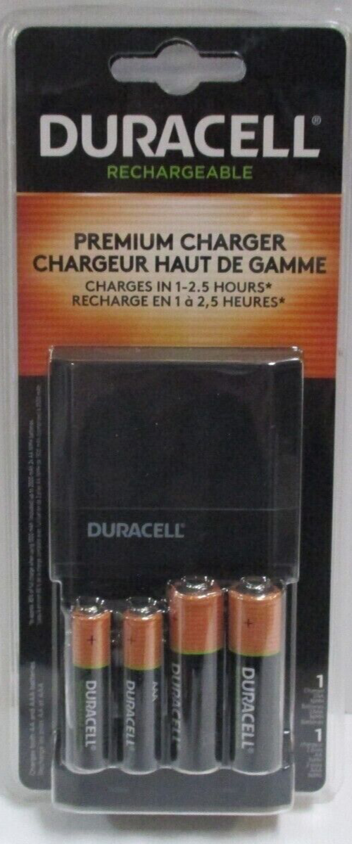 DURACELL Ni-MH Battery Charger w/2 AA/2 AAA Rechargeable Batteries Included NEW