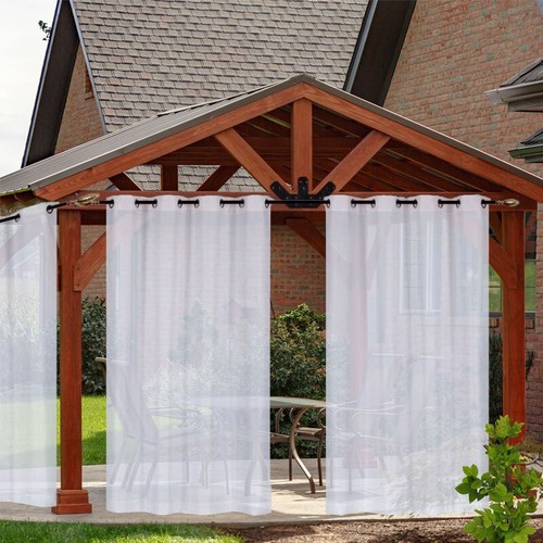 Outdoor Detachable Curtain Waterproof Sheer Curtain For Patio Porch GardenDecor. - Picture 9 of 15