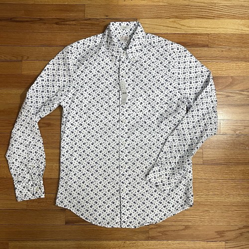 NWT J. Crew Men’s Classic Secret Wash Shirt Medium White/Blue Floral Button Down