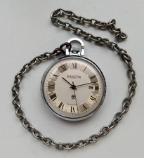Raketa pocket Watch Dual Calendar White dial USSR Soviet Caliber 2614.H 19 j