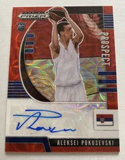 2020 Prizm Draft Picks Aleksej Pokusevski Prospect Auto Choice Red Scope #55/88