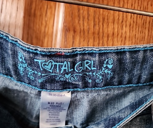 Total Girl Bermuda Denim Shorts Girls 16.5 Plus Butterfly Theme - Picture 5 of 5