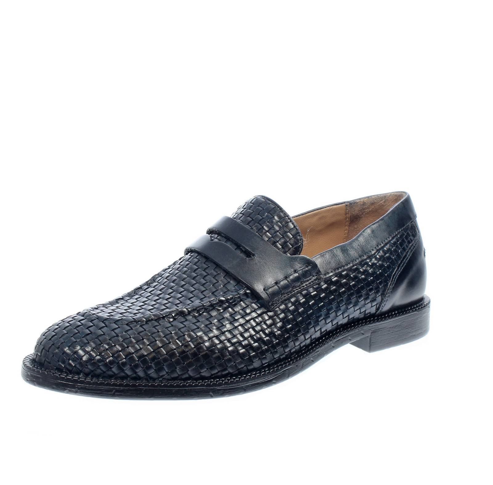Туфли Bolzoni от Enrico Bolzoni Mocassini из коллекции Pelle Intrecciata синего цвета - Талья 44 16790₽
