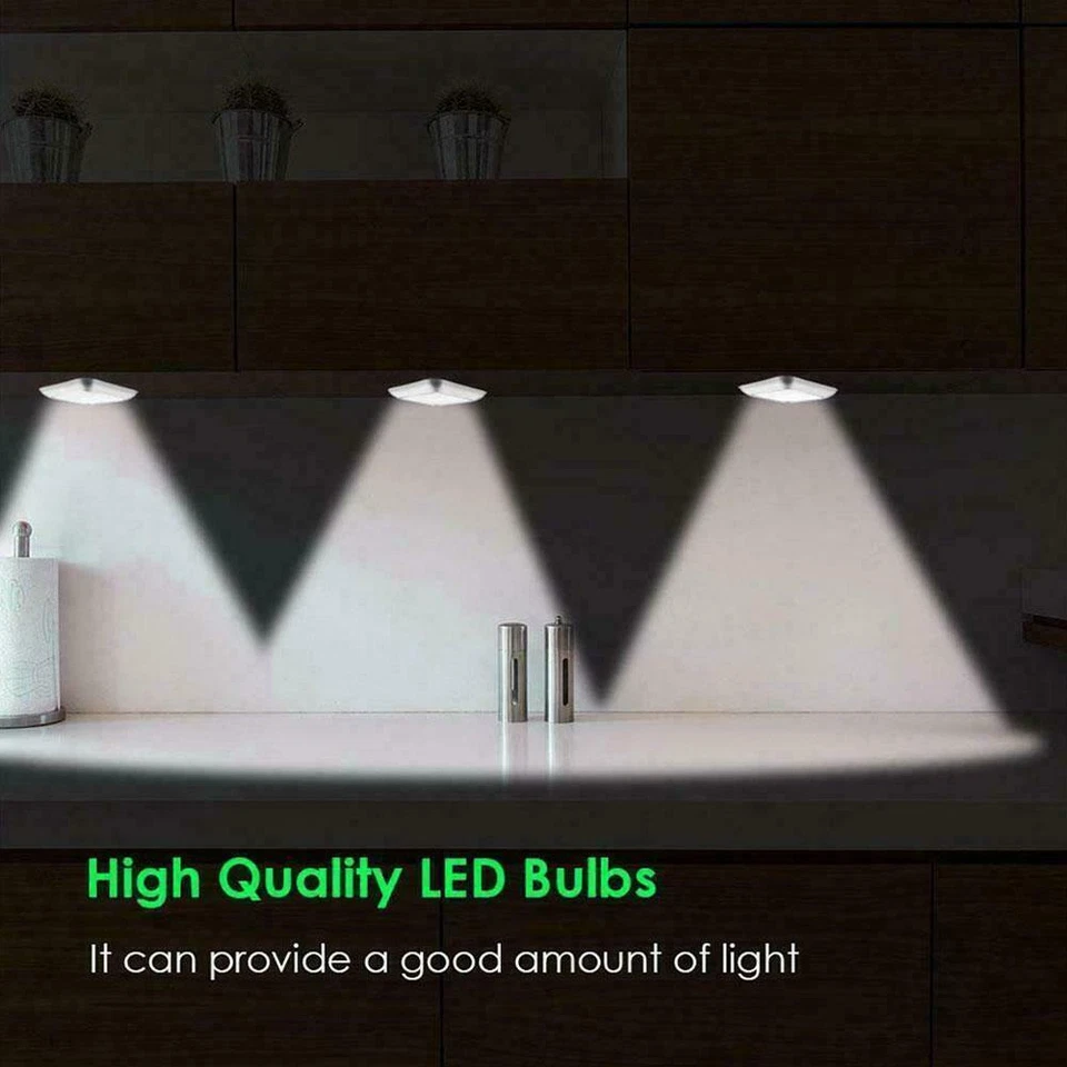 Night Light PIR Lamp 1 Pack 6 LED Stair Motion Sensor Lights Wireless Cabinet - Image 3 of 4