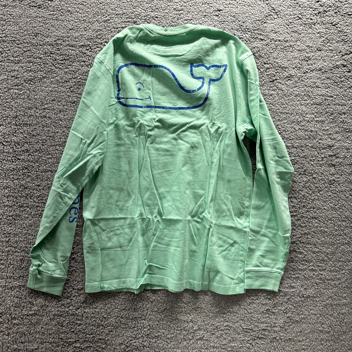 Vineyard Vines T-Shirt S Green Whale Long Sleeve Crew Neck