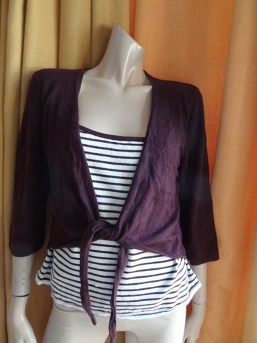 (KL21) Size 12 *ALEX & CO* Chic burgundy cardigan/jumper top ladies