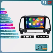 For Hyundai Santa Fe 2006-2012 Carplay Car Stereo Radio GPS Navi Android 13 64GB