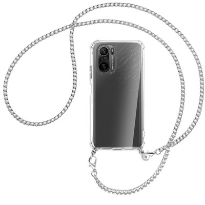 Handykette für Xiaomi Mi11i, Poco F3, F3 Pro, Redmi K40 silberfarbene Kette0