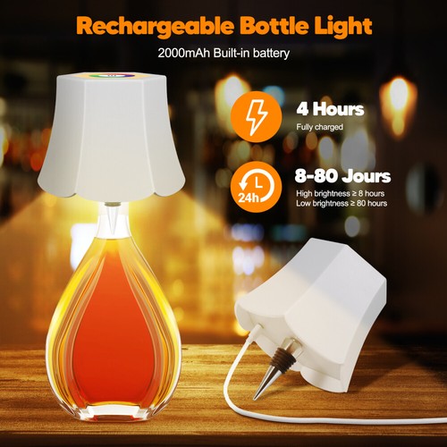 LED Flaschenaufsatz Tisch-Lampe Flaschen-Leuchte Deko-Licht Dimmbar/RGB Touch - Bild 51 von 66