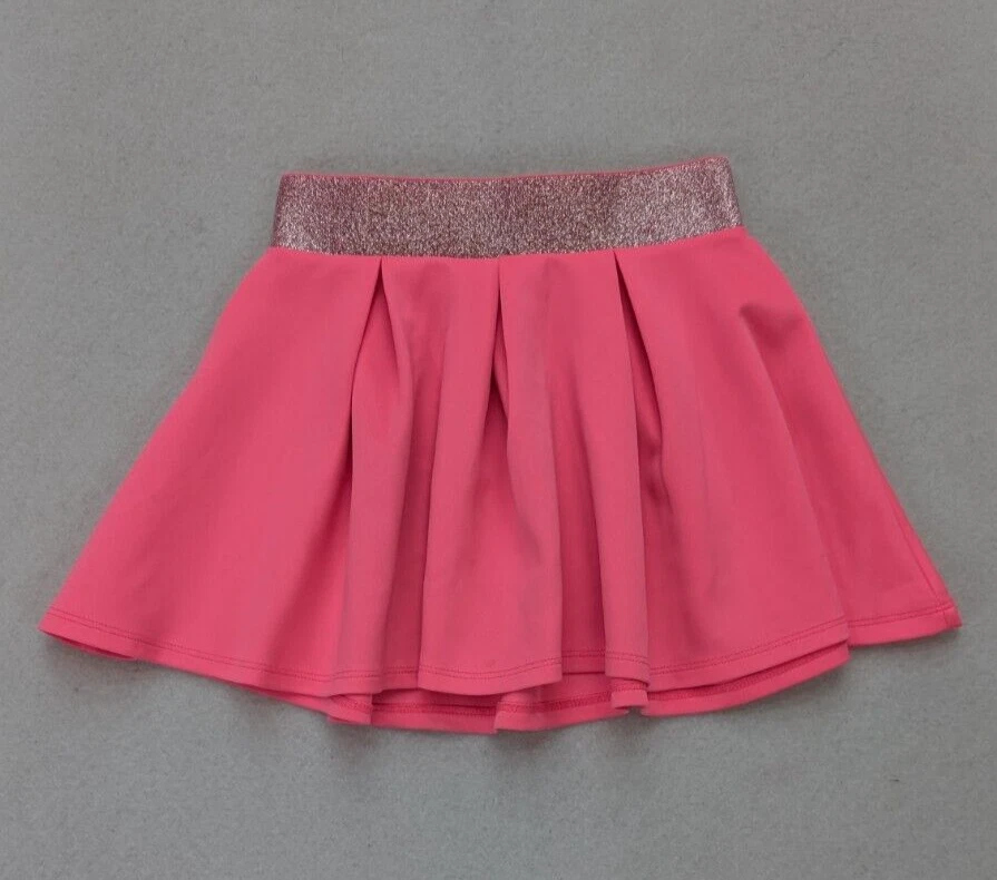 Falda BONGO Niñas Rosa Brillante Brillo Cintura Elástica Plisada Talla M Barbiecore Foto 2 de 4