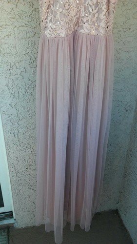 AUTÉNTICO ""CANDALITE"" MUJER OCASIÓN ESPECIAL MANGA MALVA PÁLIDA.EMBR. VESTIDO L - Imagen 7 de 9