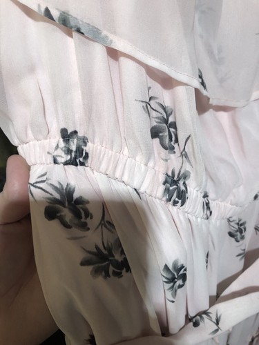Lane Bryant Pink & Gray Floral Print Off The Shoulder Maxi Dress Size 22/24 - Picture 4 of 8