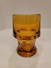 Vintage Anchor Hocking Amber Glass Georgian Honeycomb Tumbler 5" 12 oz