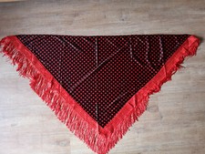 Flamencotuch aus Spanien Stola Schultertuch Flamenco-Tuch schwarz rot U
