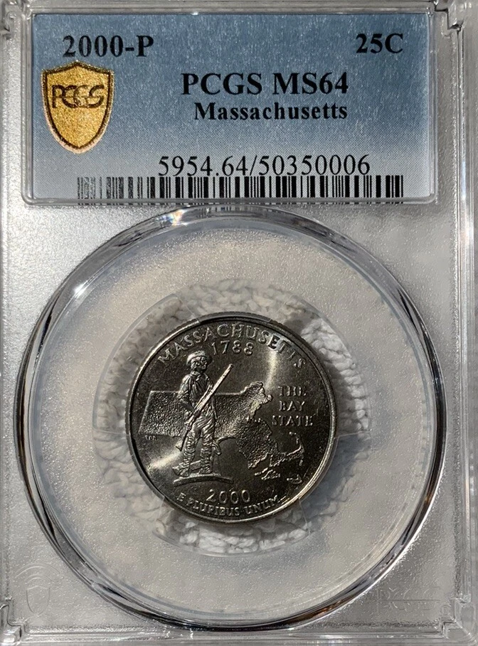 2000 P Massachusetts State Quarter MS 64 Uncirculated - Image 2 of 2