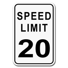 Speed Limit 20 - 8" x 12" Aluminum Sign - Street Sign, Road Sign, Transportation
