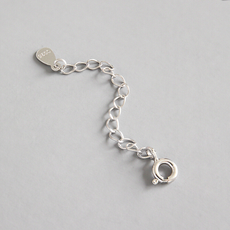 2 Sterling Silver Pear Teardrop Necklace Chain Extender Extension