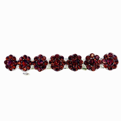 USA Glam Simple Flower Barrette Hair Clip Hairpin Rhinestone Crystal 36 Colors - Picture 25 of 40