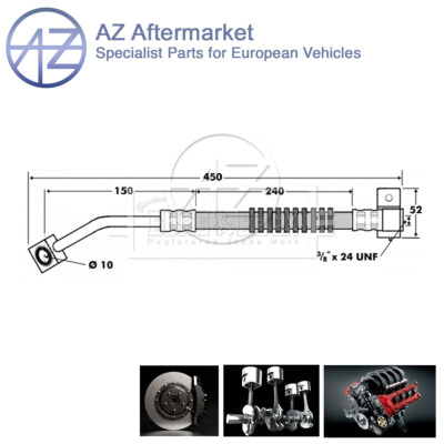Fits Chrysler PT Cruiser 1.6 2.0 2.1 CRD 2.4 AZ Front Right Brake Hose #2