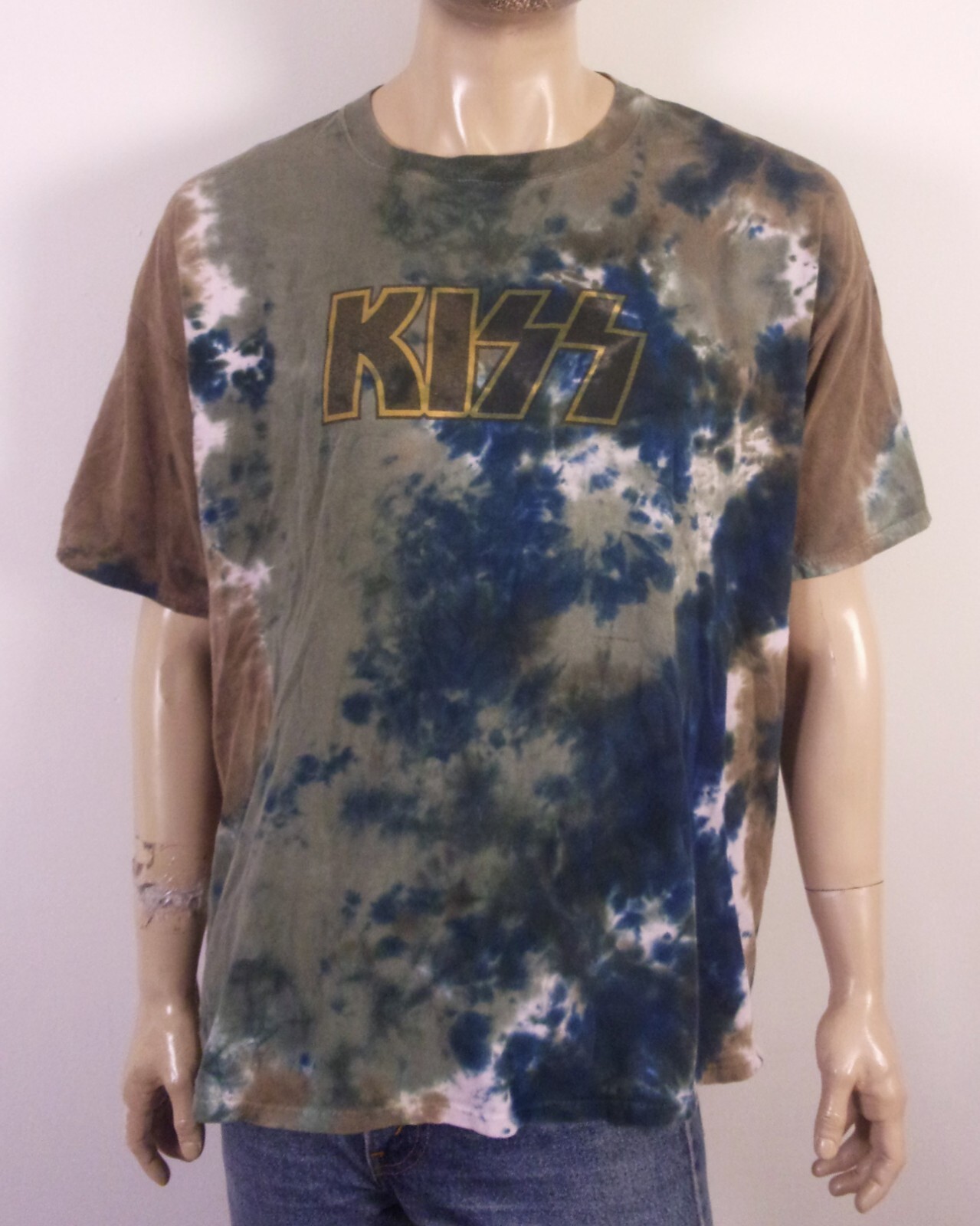 Vintage 2005 Liquid Blue KISS Band Tour Tie Dye T-Shirt Size XXL